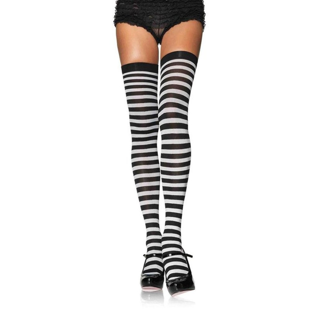 Striped Stockings - Black/White